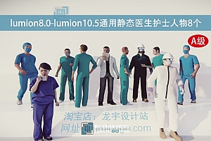 lumion8.0-lumion12通用静态医生护士人物8个