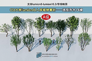 CSJ大神lumion自入库植物素材——造型乔木14棵