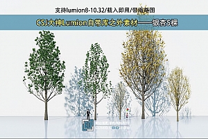 CSJ大神Lumion自带库之外素材——银杏5棵