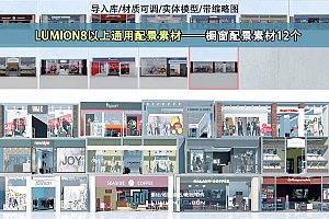 LUMION8以上通用配景素材——橱窗配景素材12个