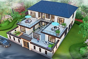 LUMION10中式别墅12【带参数】