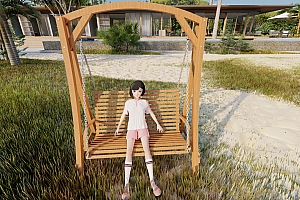 lumion动态素材小女孩荡秋千