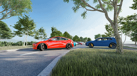 LUMION精品动态汽车素材——特斯拉Model Y 2021款倒车入库